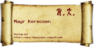 Mayr Kerecsen névjegykártya